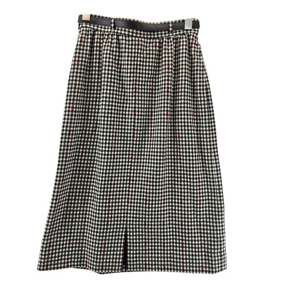 Vintage Miss Pendleton Virgin Wool Skirt Suit 2PC Women 10 Small Black White Red - Picture 6 of 13